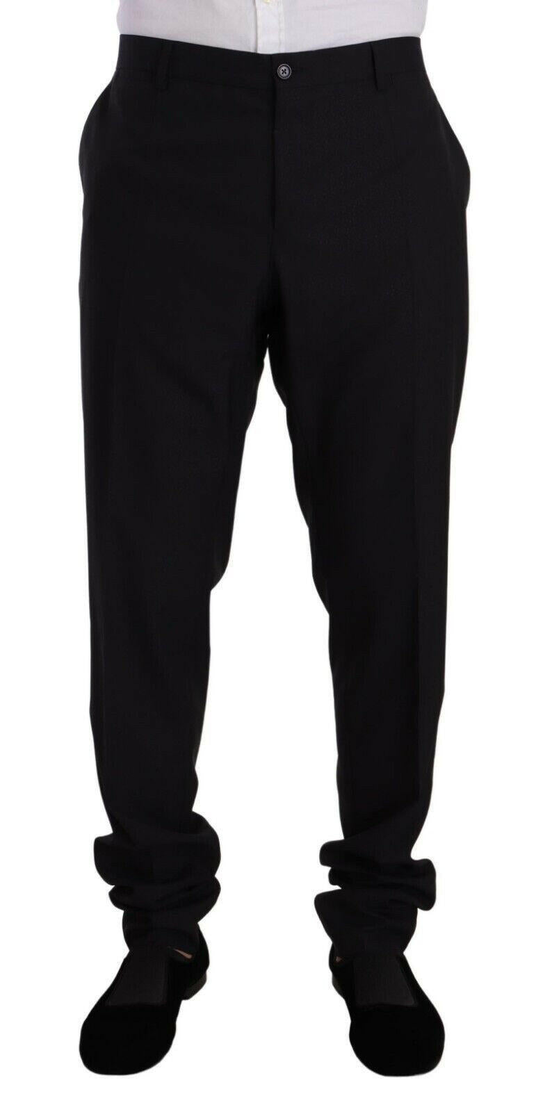 Dolce &amp; Gabbana Blauer GOLDENER einreihiger 2-teiliger Anzug aus Wolle