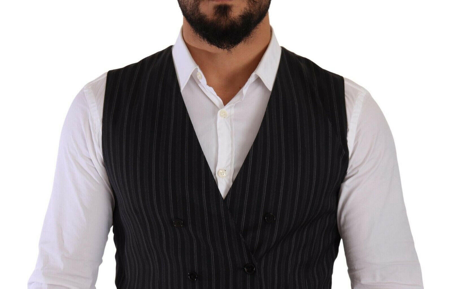 Dolce &amp; Gabbana Élégant gilet croisé rayé
