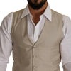 Gilet de soirée en coton et soie beige Dolce &amp; Gabbana