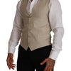 Gilet de soirée en coton et soie beige Dolce &amp; Gabbana