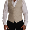 Gilet de soirée en coton et soie beige Dolce &amp; Gabbana