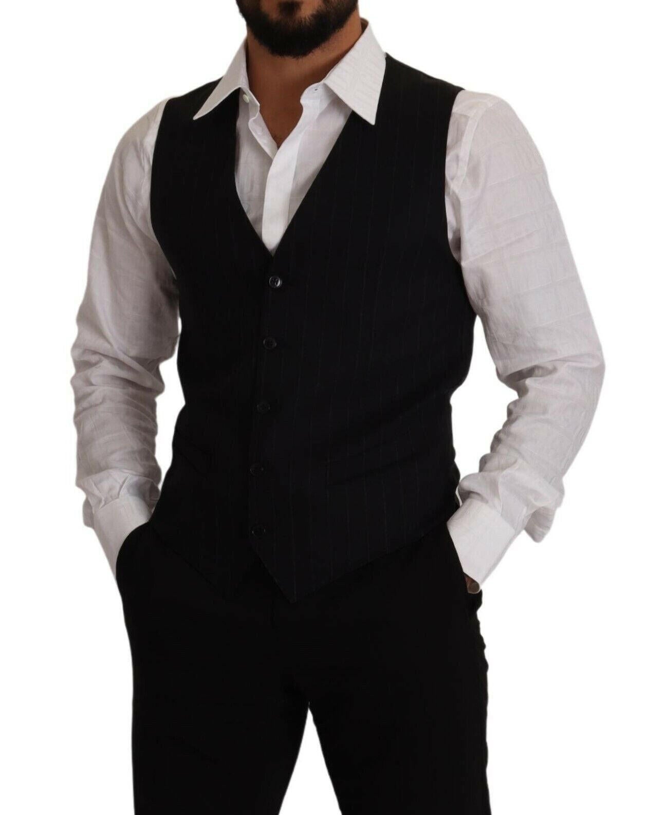 Dolce &amp; Gabbana - Robe gilet élégante à rayures bleues