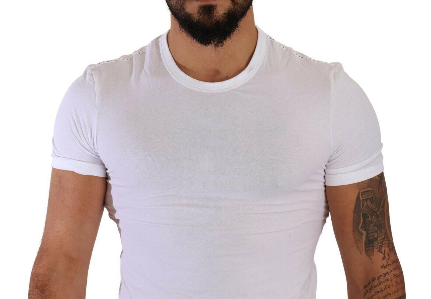 Dolce & Gabbana White Round Neck Cotton Stretch T-shirt Underwear