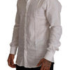 Dolce & Gabbana White GOLD Cotton Slim Fit Dress Formal Shirt
