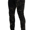 Dolce & Gabbana Black Patterned Skinny Slim Fit Jeans
