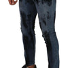 Dolce & Gabbana Blue Black Cotton Skinny Denim Jeans