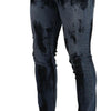 Dolce & Gabbana Blue Black Cotton Skinny Denim Jeans