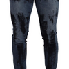Dolce & Gabbana Blue Black Cotton Skinny Denim Jeans