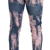 Dolce &amp; Gabbana – Skinny-Jeans aus Baumwolle in Blau und Rosa mit Batikmuster