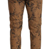 Dolce & Gabbana Brown Distressed Cotton Regular Denim Jeans