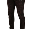 Dolce &amp; Gabbana – Braune Skinny-Jeans im Used-Look in Slim Fit