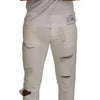 Dolce & Gabbana White Tattered Skinny Cotton Men Denim Jeans