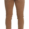 Dolce &amp; Gabbana – Enge Slim-Fit-Jeans aus Cord-Baumwolle in Braun