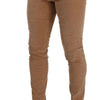 Dolce &amp; Gabbana – Enge Slim-Fit-Jeans aus Cord-Baumwolle in Braun