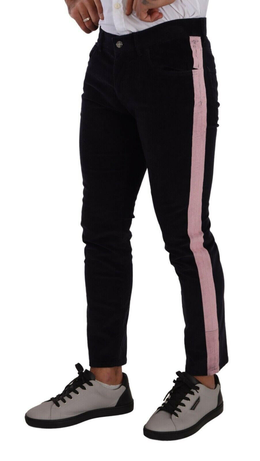 Dolce &amp; Gabbana – Blaue Skinny-Jeans aus Cord-Baumwolle mit Stretch