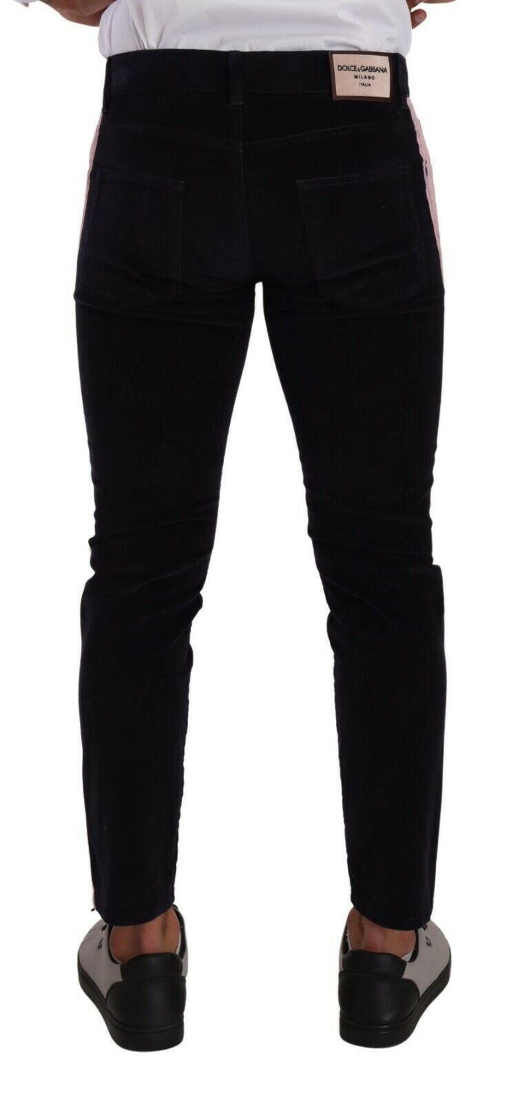 Dolce &amp; Gabbana – Blaue Skinny-Jeans aus Cord-Baumwolle mit Stretch
