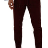 Dolce & Gabbana Bordeaux Velvet Mens Formal Trouser Dress Pants