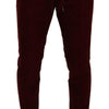 Dolce & Gabbana Bordeaux Velvet Mens Formal Trouser Dress Pants