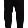 Dolce & Gabbana Black Cotton High Waist Men Trouser Dress Pants
