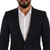 Dolce & Gabbana Dark Blue Single Breasted Coat MARTINI Blazer