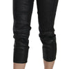 John Galliano Black Washed Mid Waist Slim Leg Cropped Denim Pants
