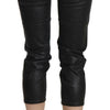 John Galliano Black Washed Mid Waist Slim Leg Cropped Denim Pants
