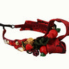 Dolce & Gabbana Cherry Silk Crystal Bow Logo Diadem Tiara Headband