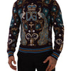 Dolce & Gabbana Bordeaux Cashmere DG Crown Embroidered Sweater
