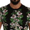 Dolce & Gabbana Black Floral Print Crewneck T-shirt