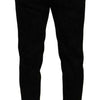 Dolce & Gabbana Black Brocade Skinny Formal Trouser Dress Pants