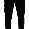 Dolce & Gabbana Black Viscose Skinny Cargo Trouser Pants