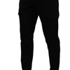 Dolce & Gabbana Black Viscose Skinny Cargo Trouser Pants