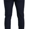 Dolce & Gabbana Dark Blue Wool Skinny Formal Dress Pants