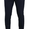 Dolce & Gabbana Dark Blue Wool Skinny Formal Dress Pants