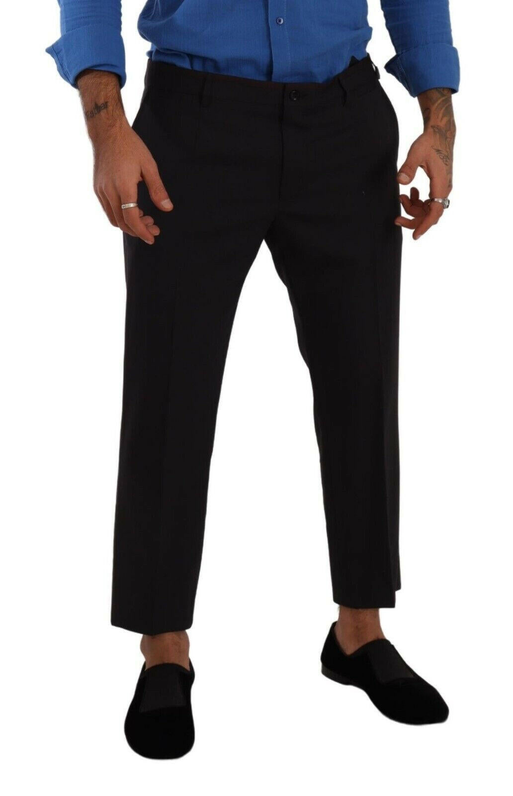 Pantalon court élégant en laine stretch Dolce &amp; Gabbana