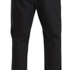 Dolce &amp; Gabbana Graue Bordeaux gestreifte Cropped-Hose