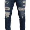 Dolce &amp; Gabbana Slim Fit Jeans aus Baumwollstretch in Blauwaschung