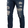 Dolce &amp; Gabbana Slim Fit Jeans aus Baumwollstretch in Blauwaschung
