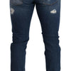 Dolce &amp; Gabbana Slim Fit Jeans aus Baumwollstretch in Blauwaschung