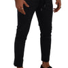 Dolce & Gabbana Blue Cotton Stretch Jogging Trouser Pants