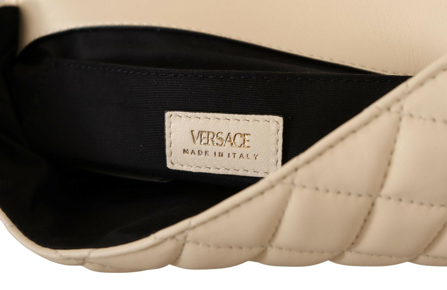 Versace Medusa Schultertasche aus weißem Nappaleder