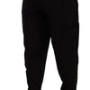 Dolce & Gabbana Black Cotton Stretch Tapered Cargo Pants