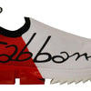 Dolce &amp; Gabbana Weiß-Rote Sorrento Sandalen Sneakers