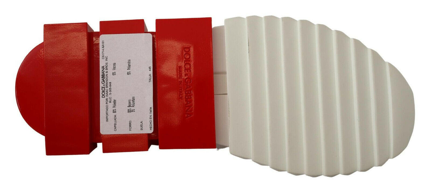 Dolce &amp; Gabbana Weiß-Rote Sorrento Sandalen Sneakers