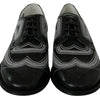Dolce & Gabbana Black Leather Derby Formal White Lace Shoes