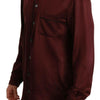 Dolce & Gabbana Bordeaux Silk Pajama Casual Shirt