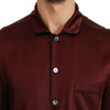 Dolce & Gabbana Bordeaux Silk Pajama Casual Shirt