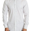 Dolce & Gabbana White Striped Formal MARTINI Shirt