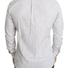 Dolce & Gabbana White Striped Formal MARTINI Shirt