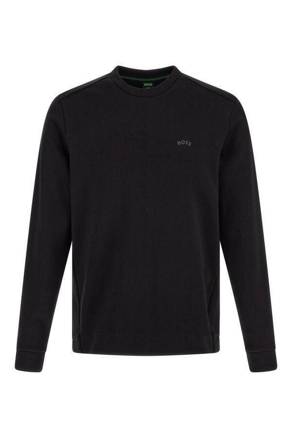 Hugo Boss Sweatshirt aus schwarzer Baumwolle mit Logodetails